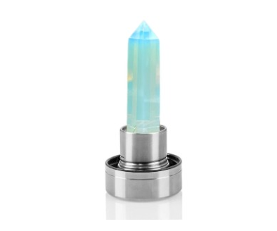 Natural Opalite Crystal Water Bottle – Glass Bottle with Bamboo Lid
