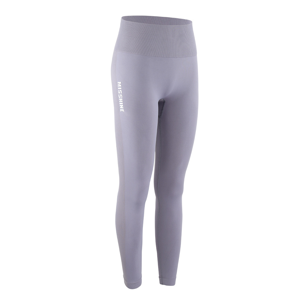 Hip High Elastic Fitness Pants Tight Breathable Elastic Sports Pants Grey - Shop at LoveMi