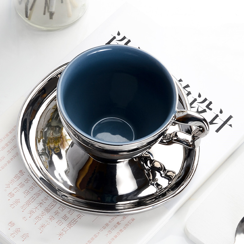 Ins Silver Electroplated Ceramic Mug Lovers' High Face Value