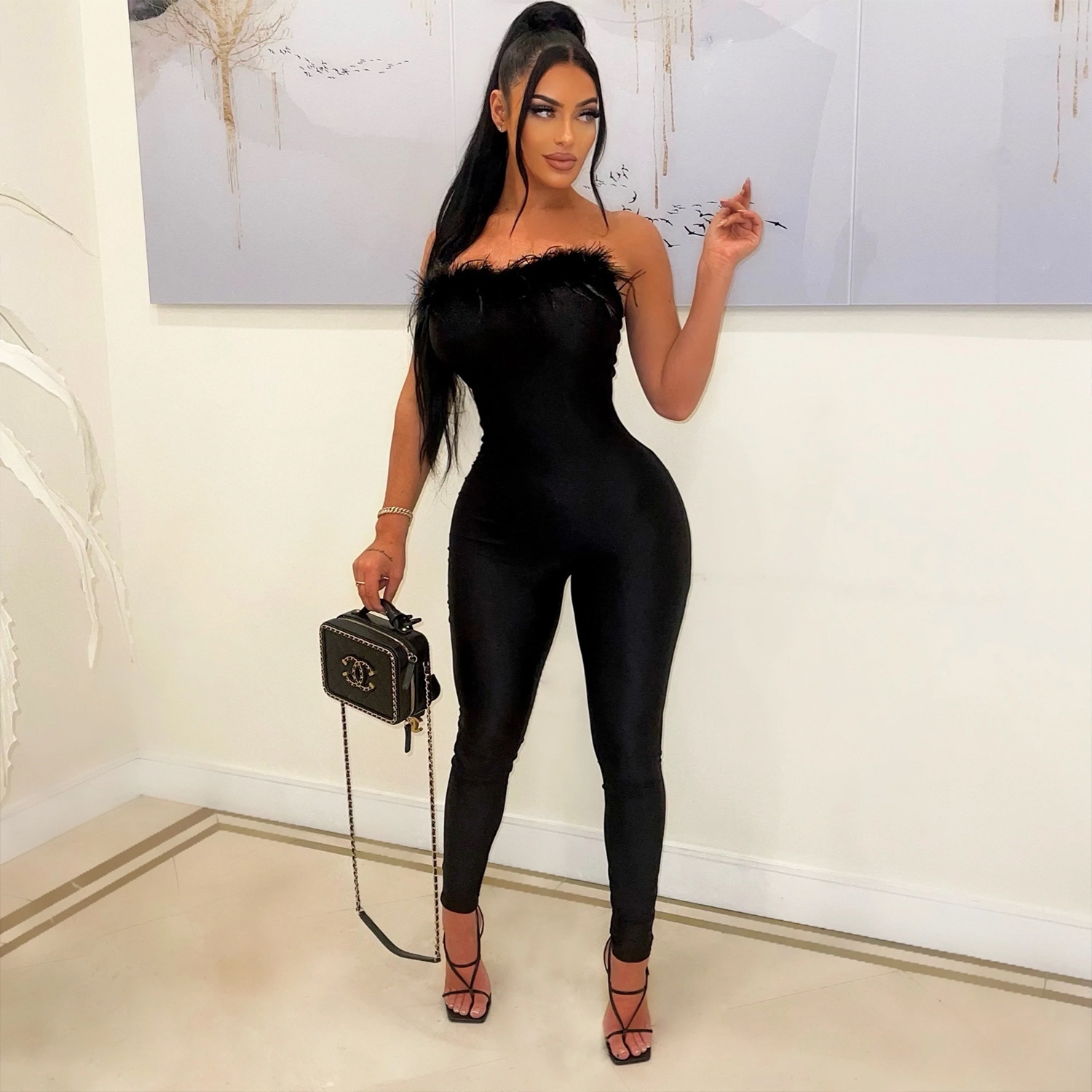 Women's Skinny Wrap Jumpsuit Trousers - Image 4