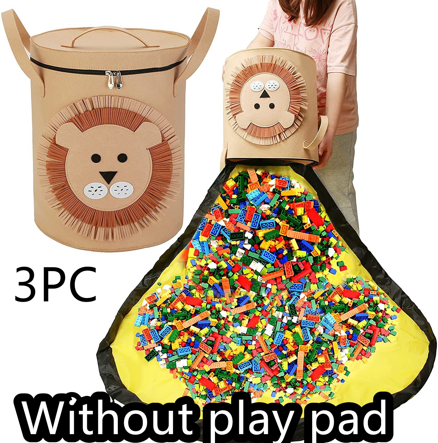 Felt Storage Bag Toy Play Mat 2 In 1 Pull Rope — foto 15