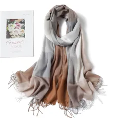 British Style Square Plaid Scarf Women's Warm Shawl Fashion Tassel - Wt112 - View 1