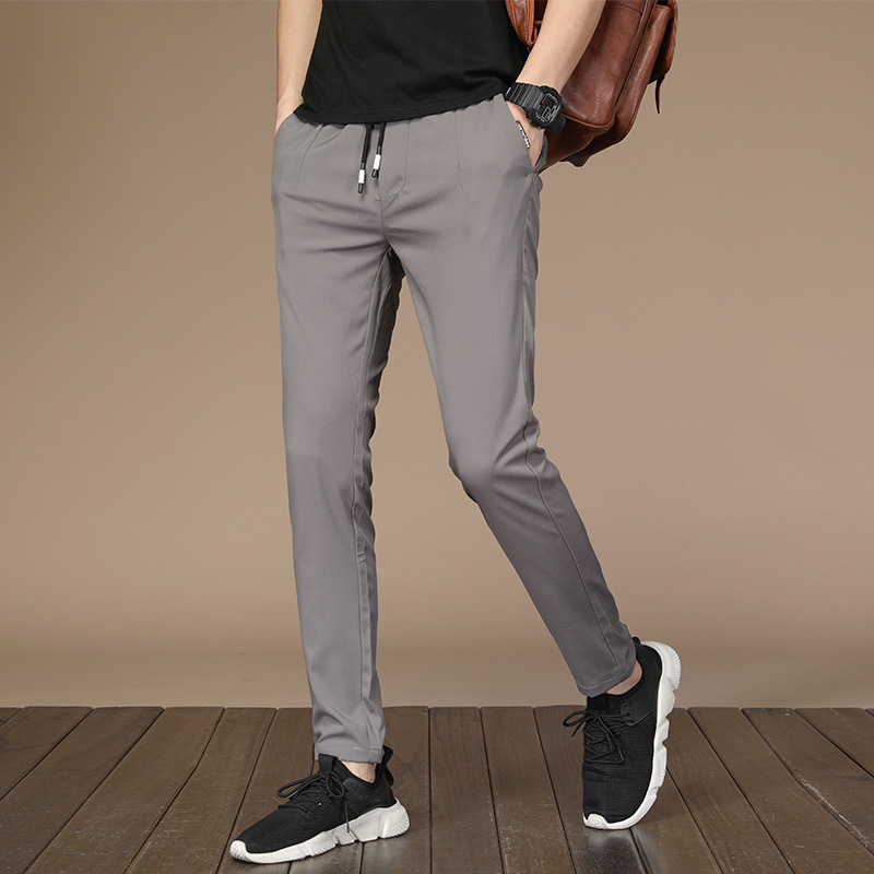  Summer New Ice Silk Casual Pants Men