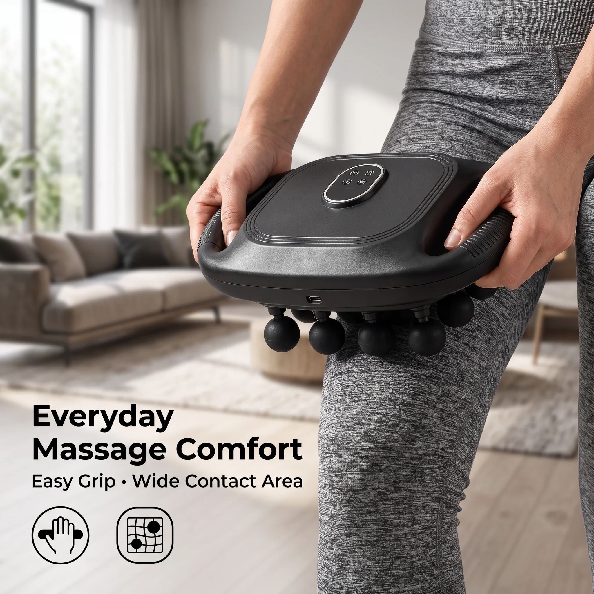 Rechargeable Handheld Body Massager 16-Head Deep Tissue For Back, Neck, Legs — image 3