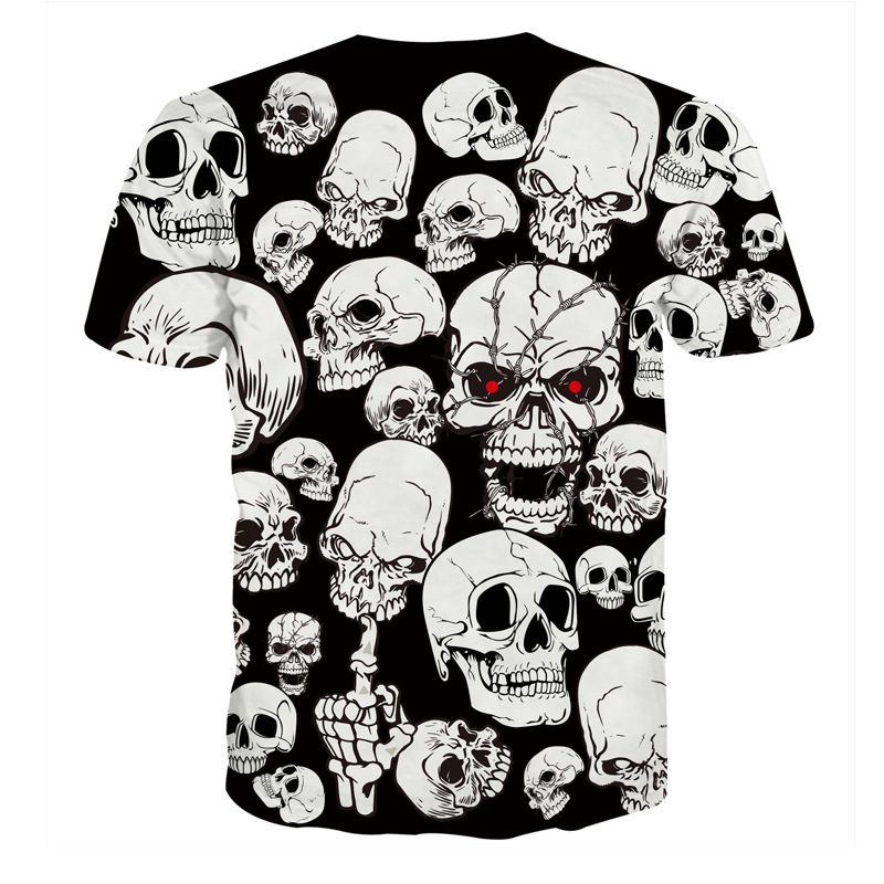 Title 3, Camiseta de verão com caveira 3D, estilo europe...