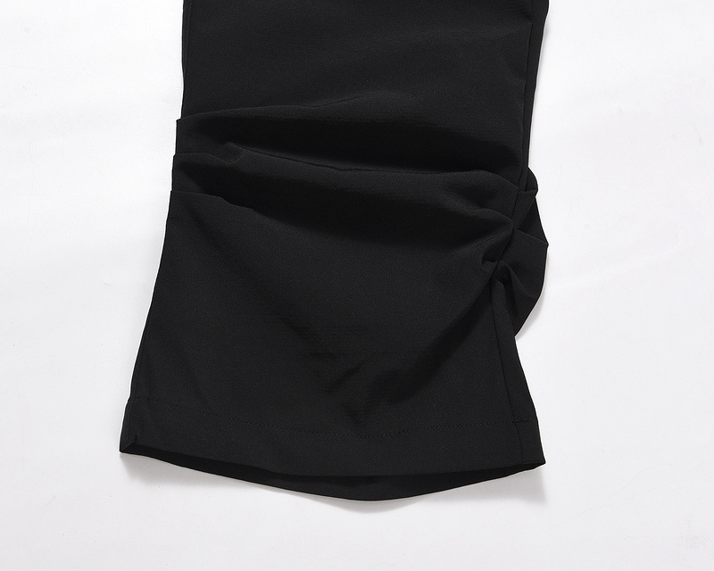 Irregular Pattern Pleated Wide Leg Pants Casual