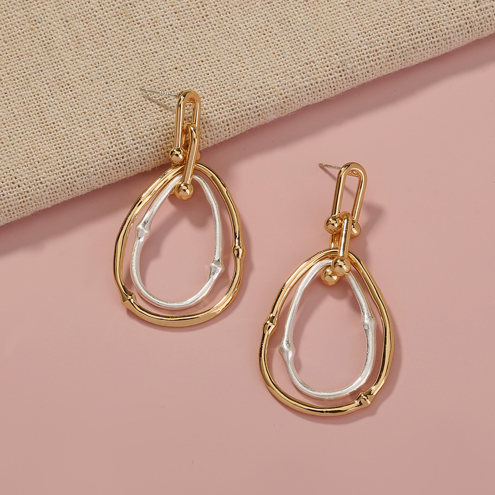 Beautiful New Earrings Female Simple Drop Shape Earrings Temperament Personality Net Red Exaggerated Ears