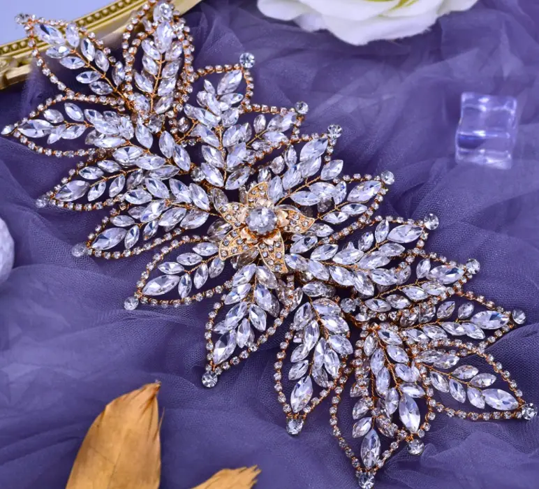 European And American Bridal Headdress Luxury Rhinestone Wide Headband