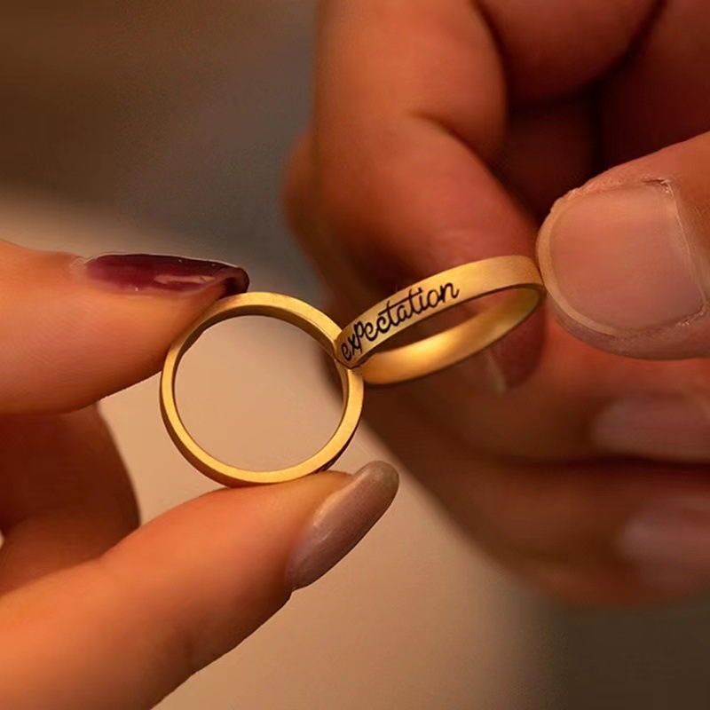 The Future Can Be Expected Two-in-one Couple Ring Fashion Personality