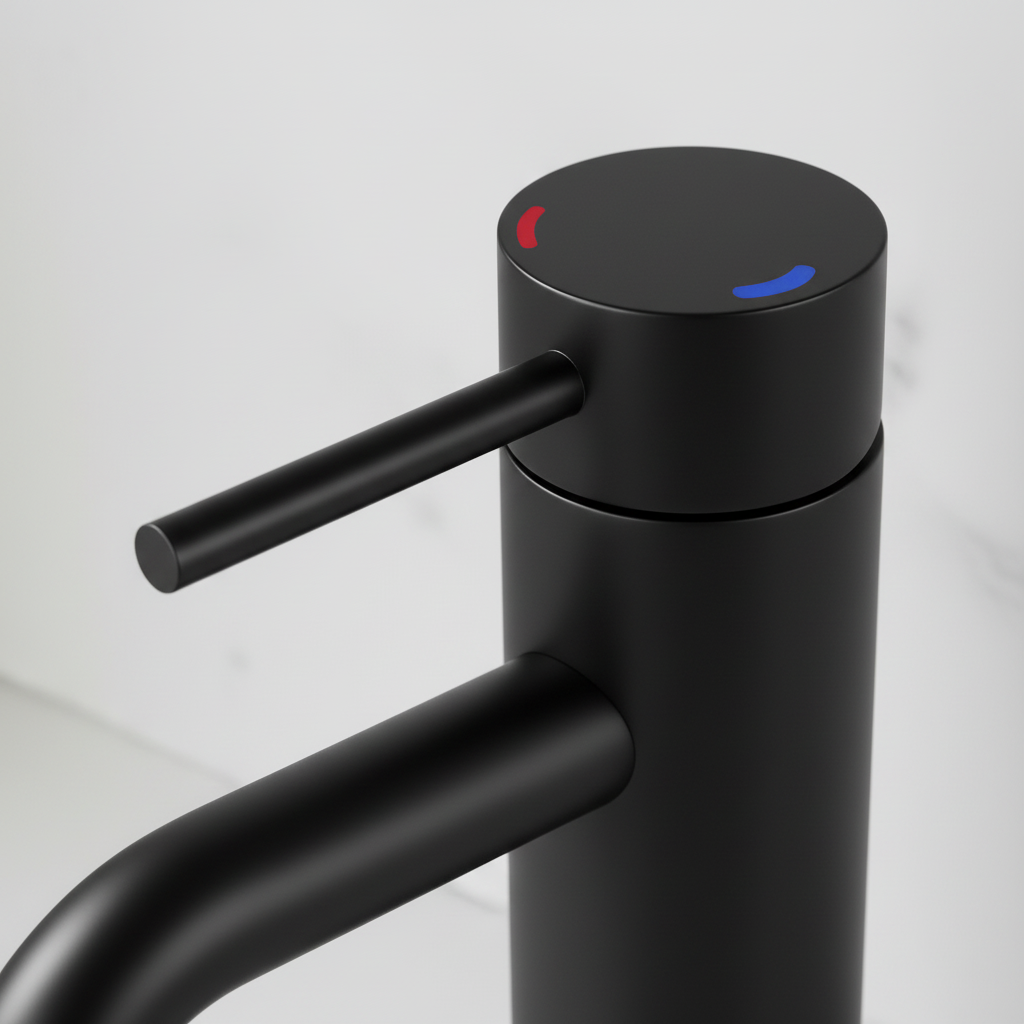 Single Handle Bathroom Faucet, Stainless Steel Single Hole Lavatory Faucet, Modern Sink Faucet, Matte Black