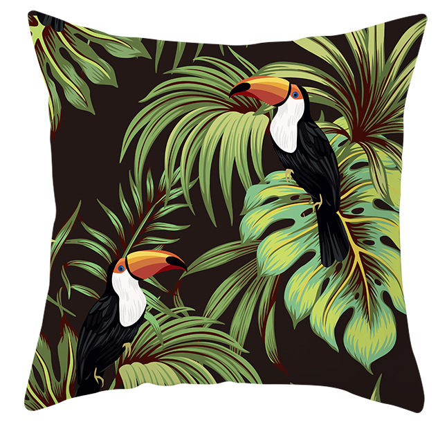 Title 8, Housse de coussin perroquet oiseau plantes trop...