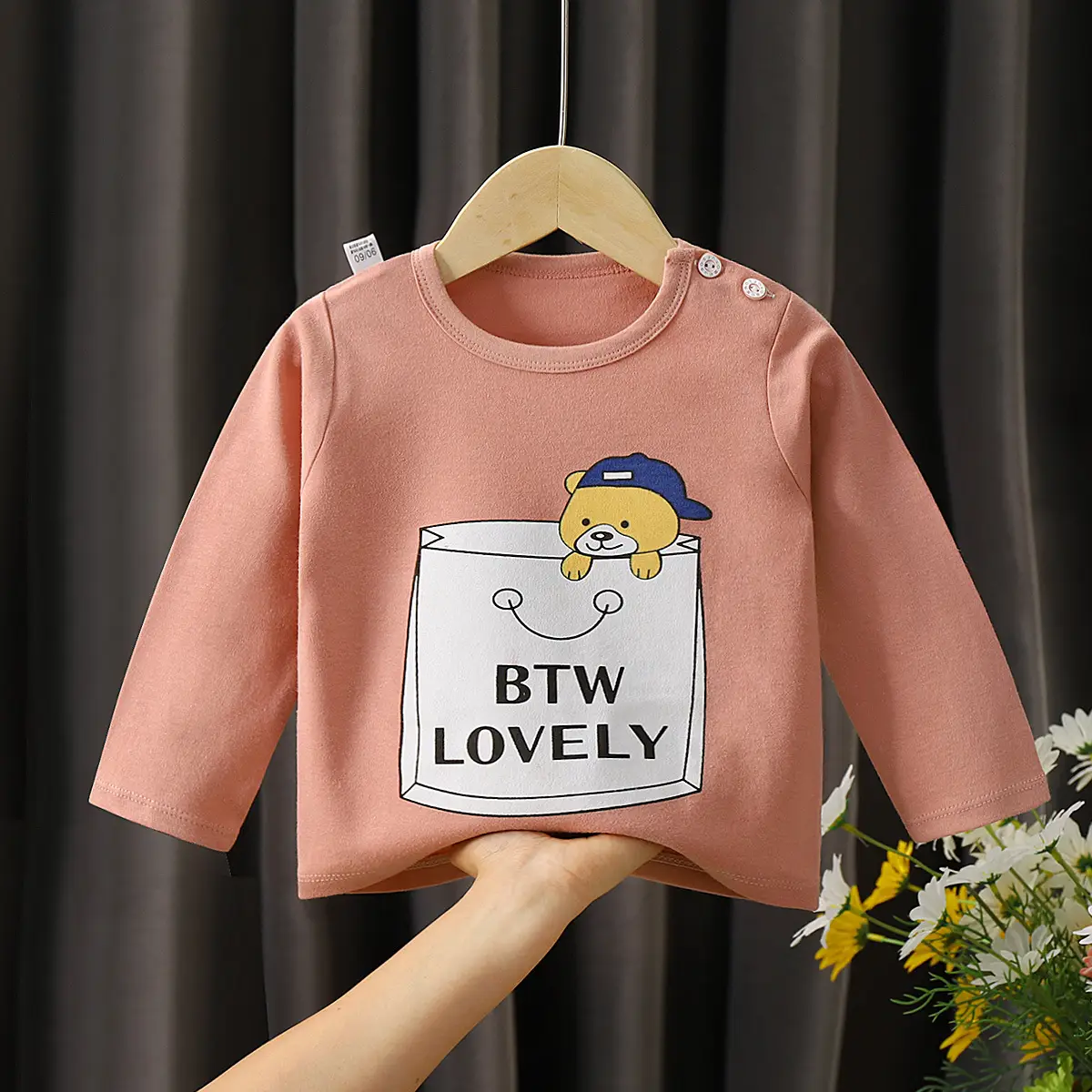 Boys And Girls Cartoon Print Bottoming Shirt