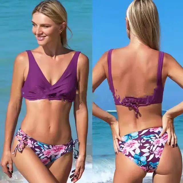 Fashion Swimsuit Small Chest Push Up Split Seaside Swimsuit