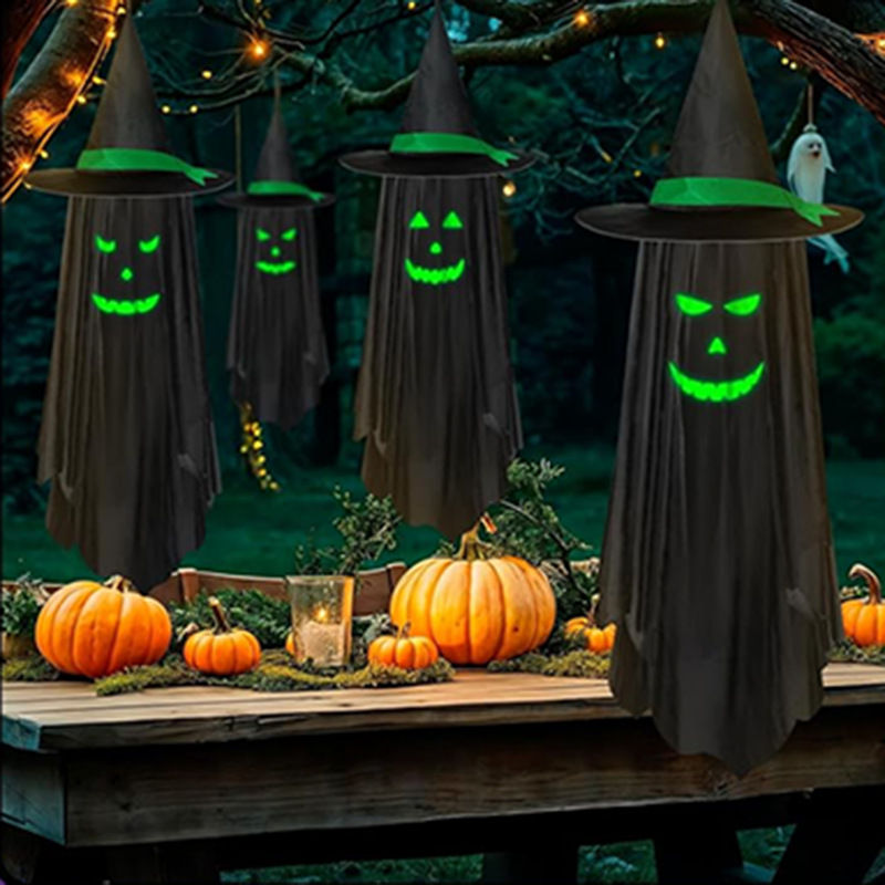 Chapeau de Sorcière Fantôme Phosphorescent Halloween — Déco Jardin 4