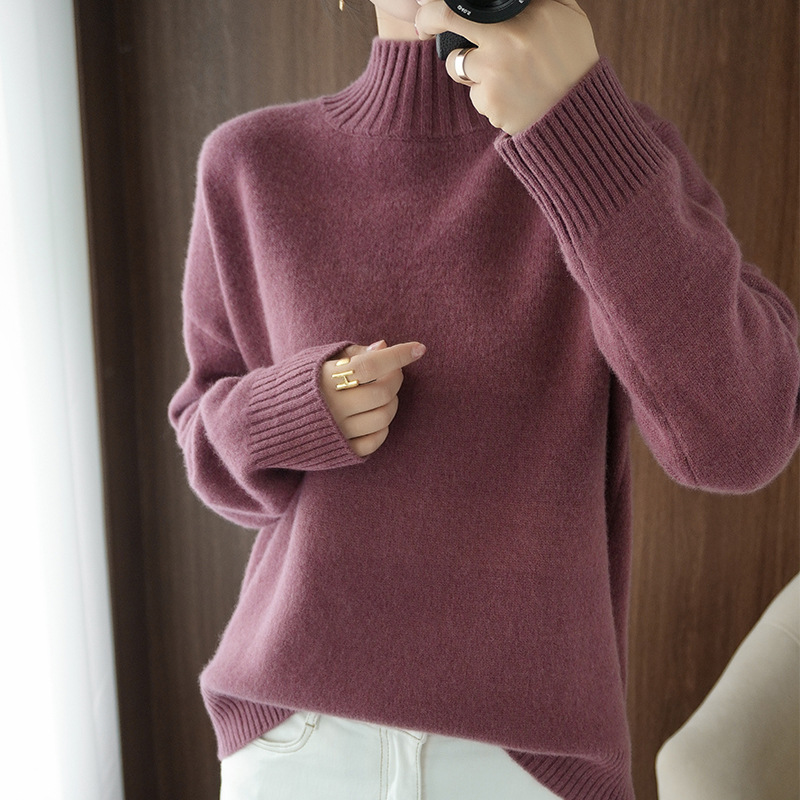 Title 6, Loose Flat Long-sleeved Knitted Sweater Thick L...