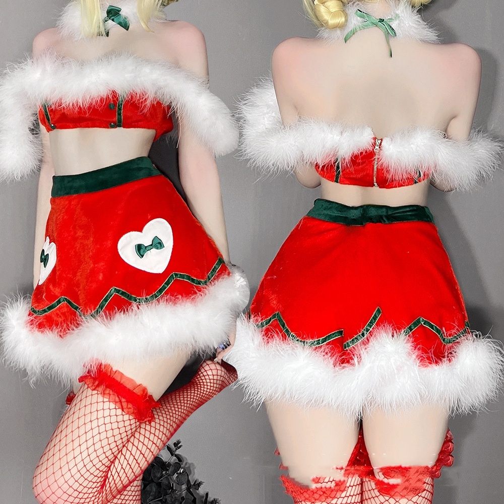 Title 4, Schattige kerstpak tube top uniform, vier met s...