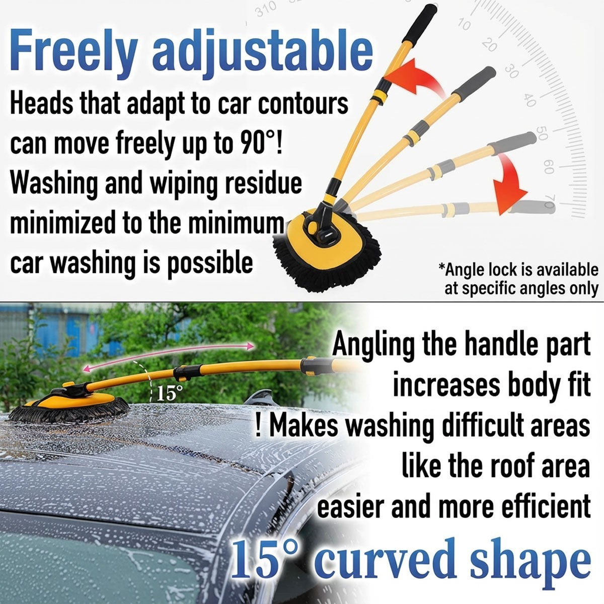 Adjustable Telescopic Car Wash Brush Kit Mop Long Handle Vehicle Cleaning Tool — image 2