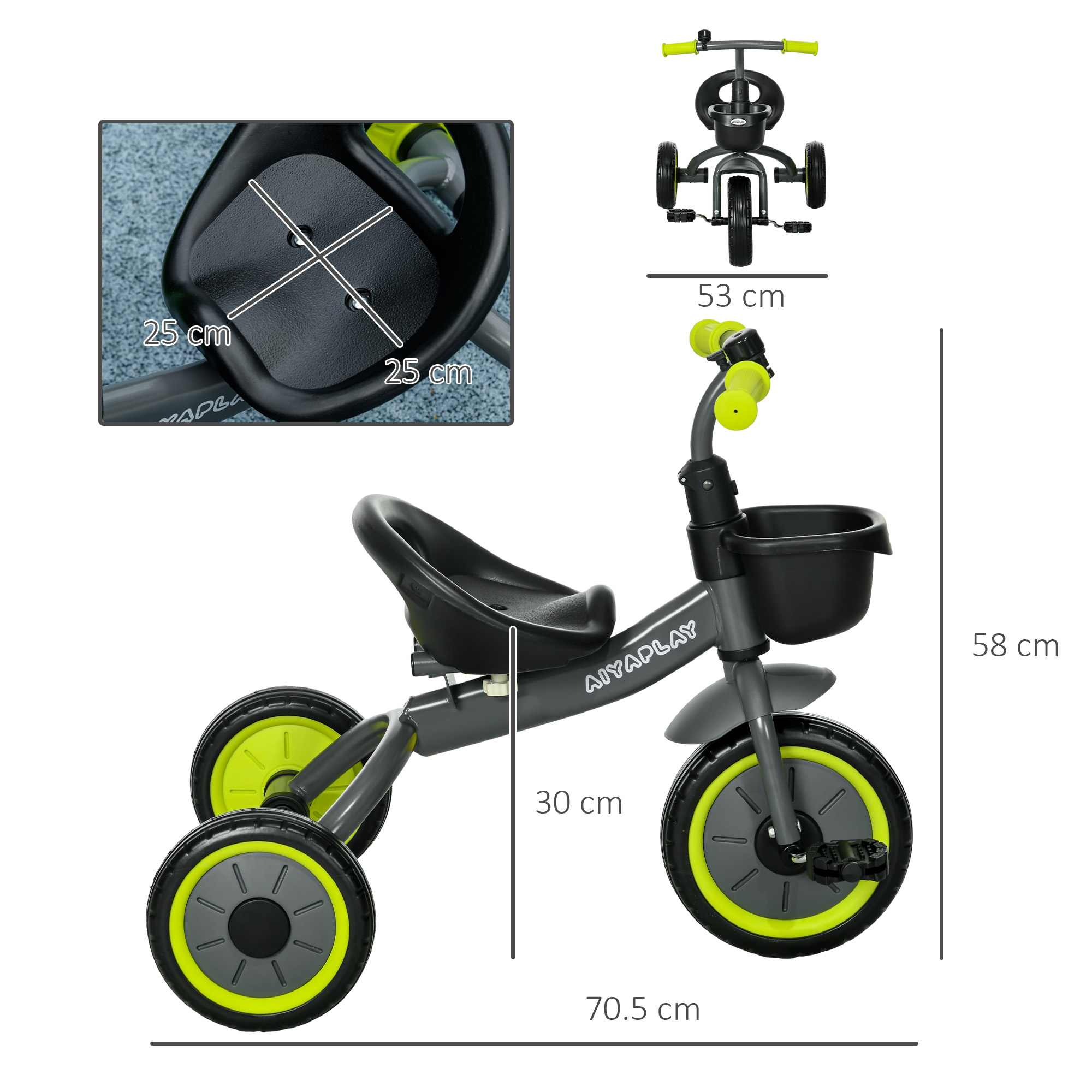 Children's Tricycle With Adjustable Seats, Basket, And Bell, Suitable — image 4