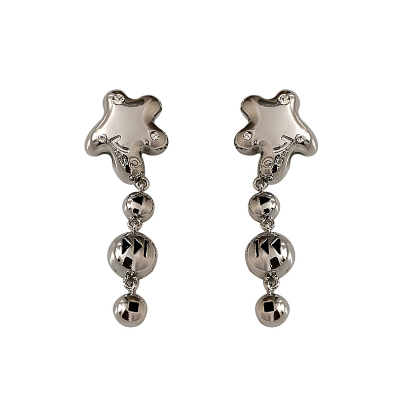 Diamond-studded Five-pointed Star Niche Earrings