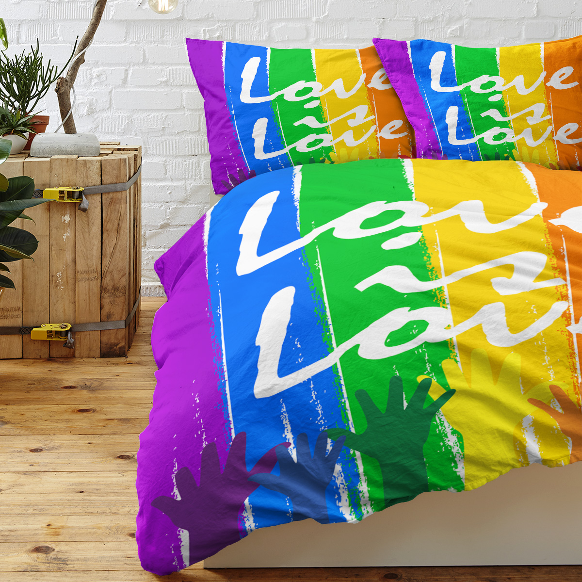 3 Pieces Striped Duvet Cover Set, Microfiber Colorful Stripes Pattern Printed Comforter Cover, Rainbow Striped Bedding Set Soft Breathable Duvet Cover