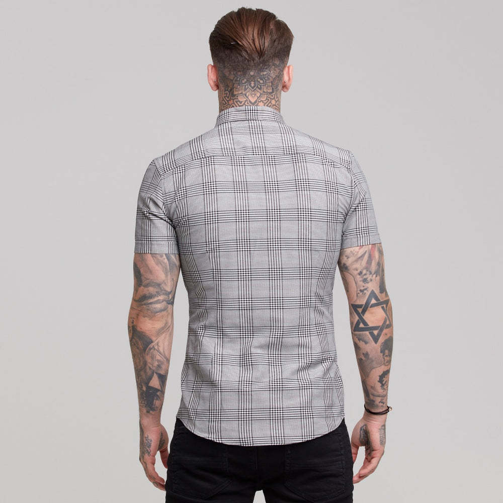 Title 6, European Size Mens Summer Checked Printed Shir...