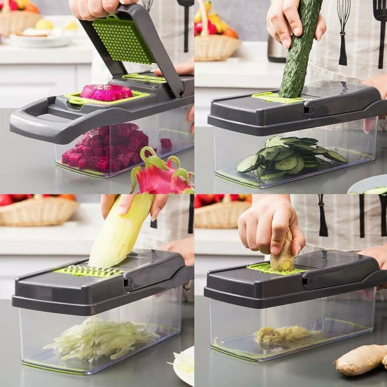 15 In 1 Vegetable Chopper Fruit Cutter Food Onion Veggie Dicer Slicer Peeler Kitchen — detail 7