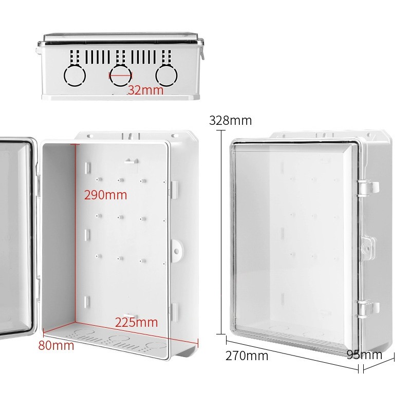 Junction Box Clear Cover Outdoor Dustproof Enclosure Boxes Weatherproof Electric — image 4