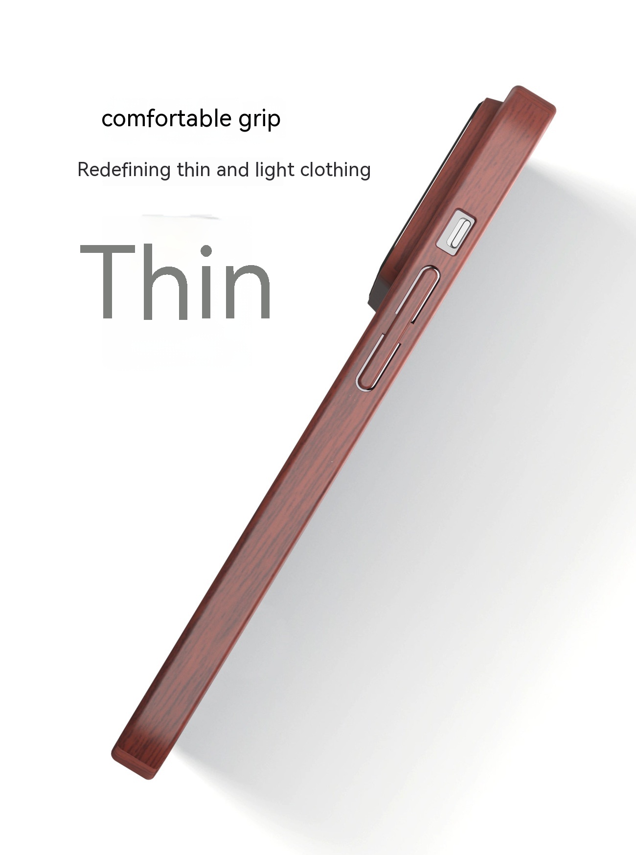 Large Window Magnetic The Pattern Of Walnut Protective Cover Plastic Phone Case