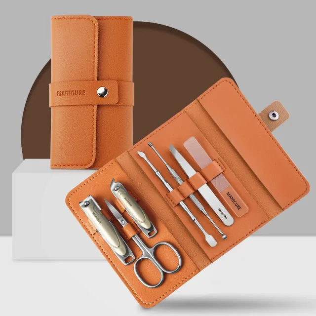 Stainless Steel Anti splash Nail Clippers Nail Clippers Household Care Tool Set Brown - Shop at LoveMi