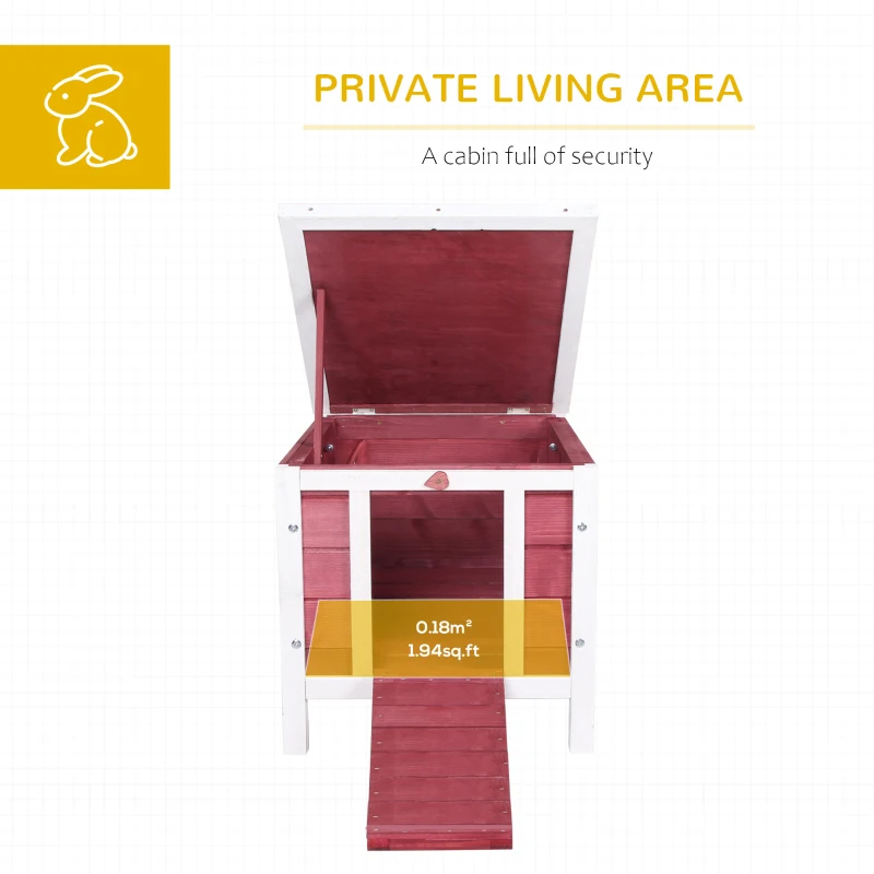 Small Rabbit Hutch Bunny Cage Guinea Pig Cage Duck House Dog House With Openable & Waterproof Roof