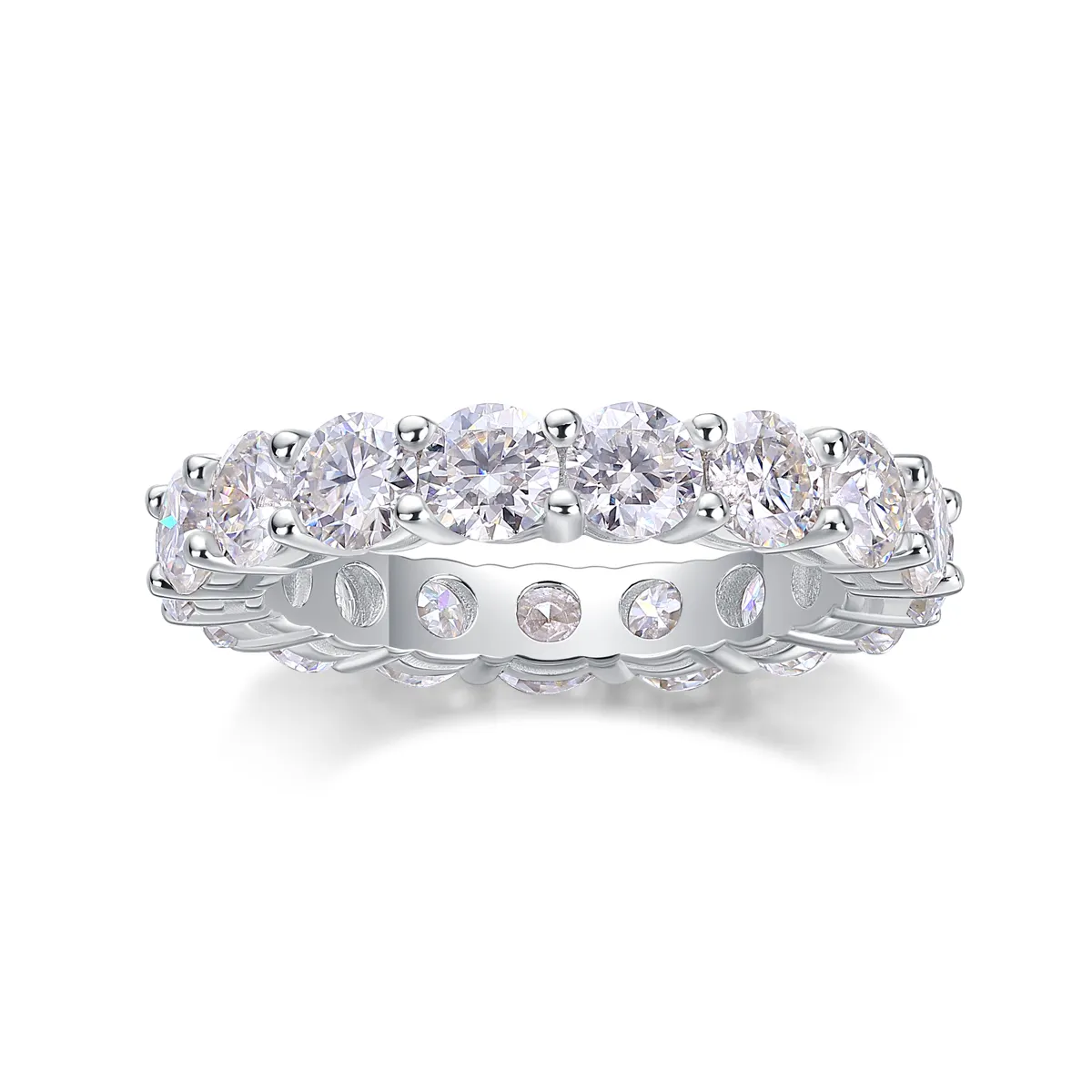 S925 Silver 3.6g Platinum Plated Moissanite Eternity