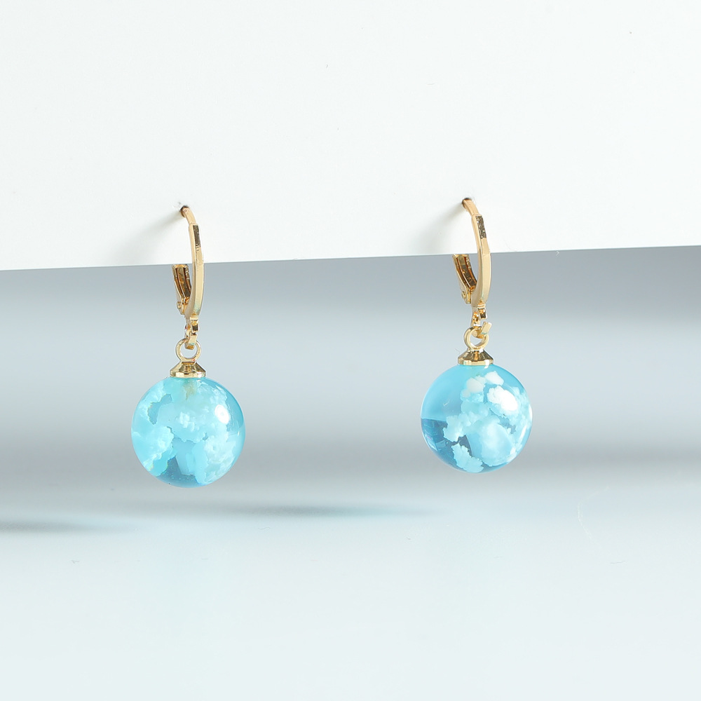 European And American Fashion Jewelry Transparent Resin Blue Sky