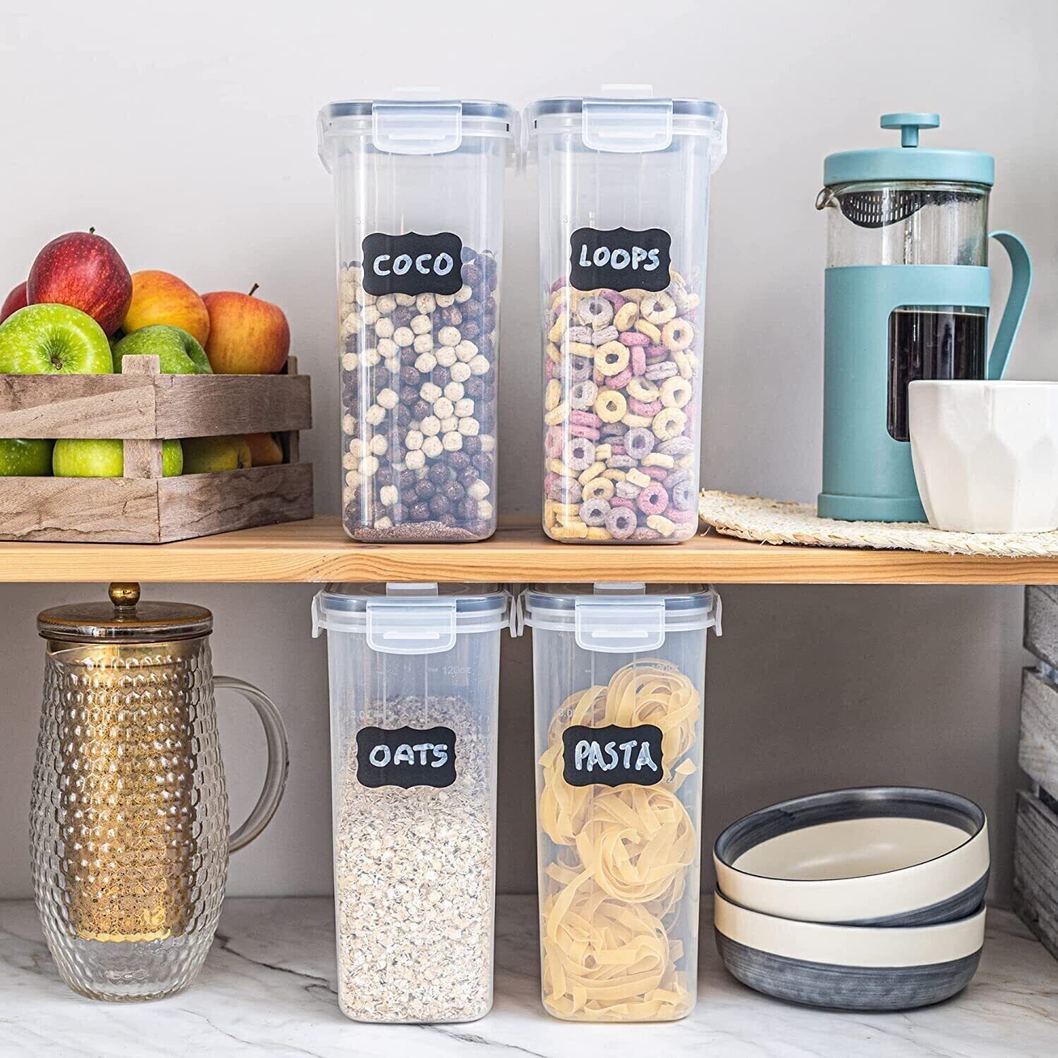 4x 4l airtight food storage container kitchen pantry dry