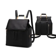 Fashion And Simple Shoulders Mommy Backpack - Black - View 1