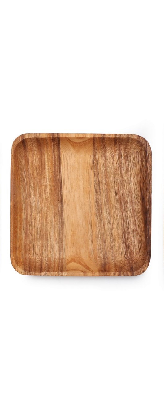 Title 2, Acacia rectangular wooden serving plate Enhance...