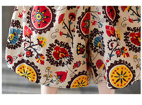 Title 11, Damen-Bloomers aus Baumwollleinen mit Ethno-Print