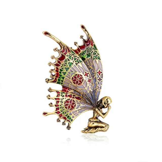 Fashion Vintage Butterfly Angel Brooch Gold - Shop at LoveMi