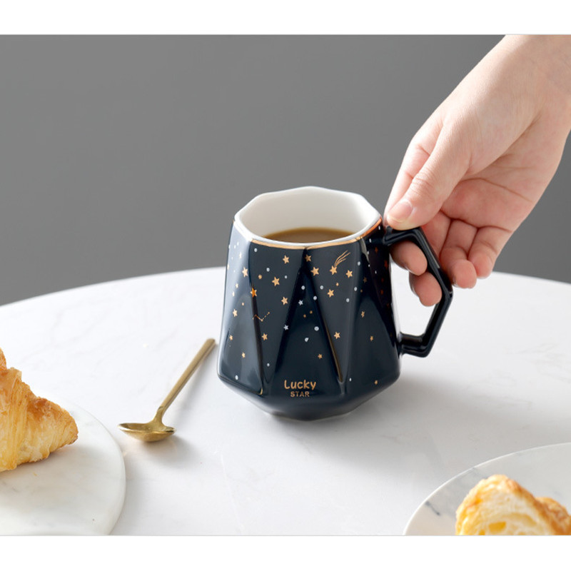 Title 5, Ceramic Nordic Style Starry Sky Mug Cute