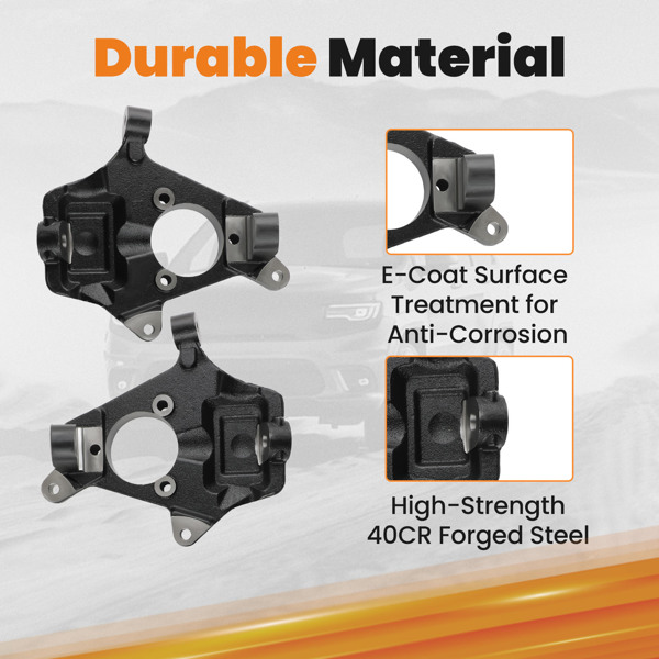 Forged 2inch Drop Steering Knuckles For Chevy Silverado GMC Sierra 1500 2WD 2007-2014_voghion.com