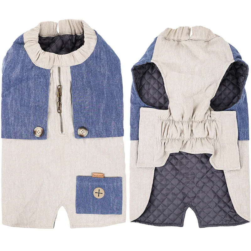 Winter Clothes Classic Pocket Jacket Vest - Beigeblue