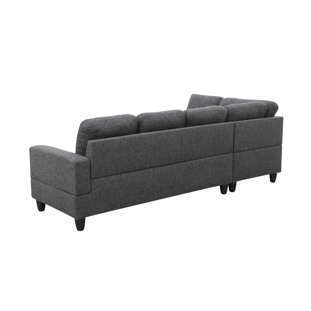 Pickup Only--Black Grey Linen 3-Piece Couch Living Room Sofa Set