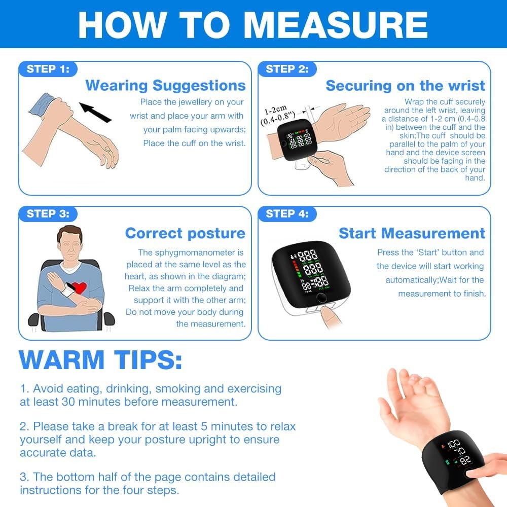 BP Monitor - Digital Blood Pressure Machine  Accurate Portable Health Monitor