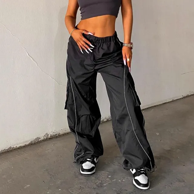 Women's Color Contrast Stitching Loose Waist Zipper Stand Collar Top Sweater Jacket Black Pants - Shop at LoveMi