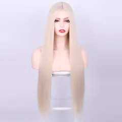 Front Lace Long Straight Hair Chemical Fiber Wig - 0809Color - View 1