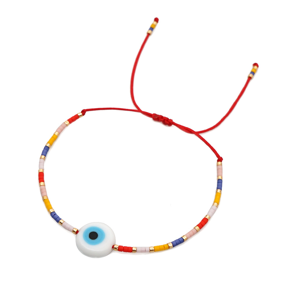 Title 1, Simple Glass Lucky Eye Beaded Couple Bracelet