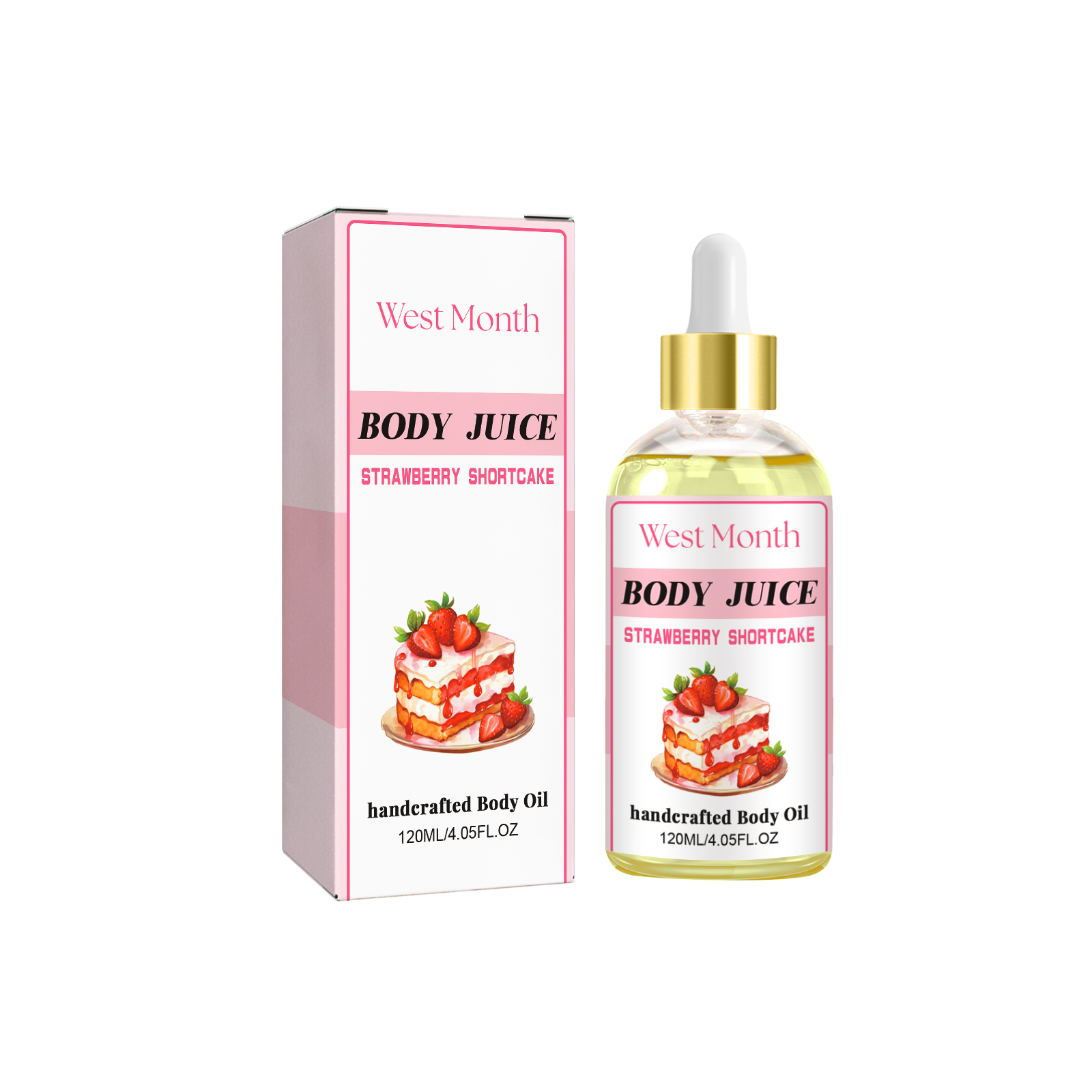 Strawberry Body Oil, 120ml All Natural Organic Strawberry Body Essential Oil, Hand Crafted Body Oil For Women