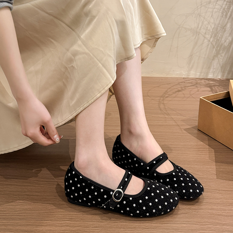 Fuzzy Mary Jane Flats