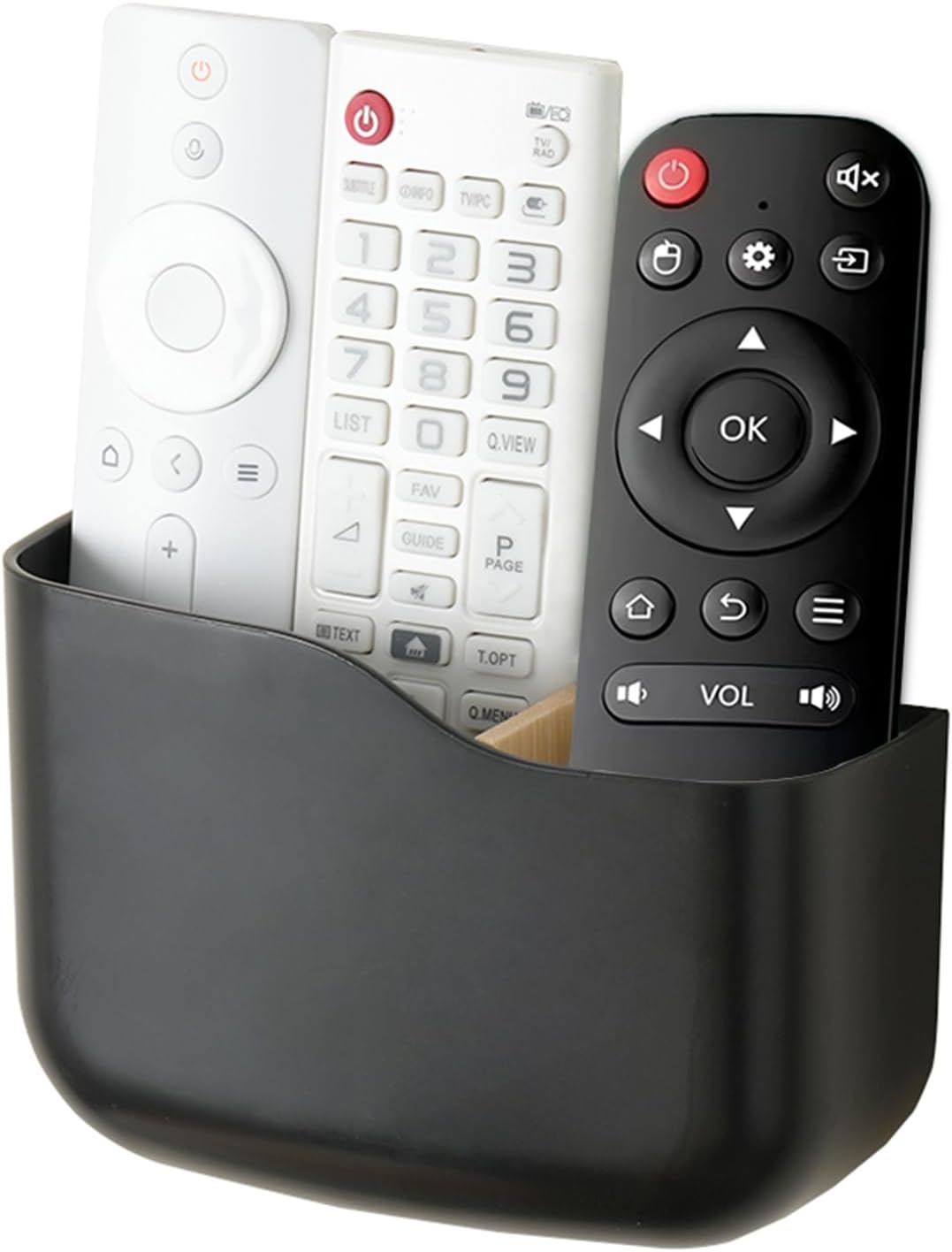 Adhesive Remote Control Holder, Wall Mounted Universal Media Controller Caddy For TV Remotes, Phone And Desk Accessories, Black