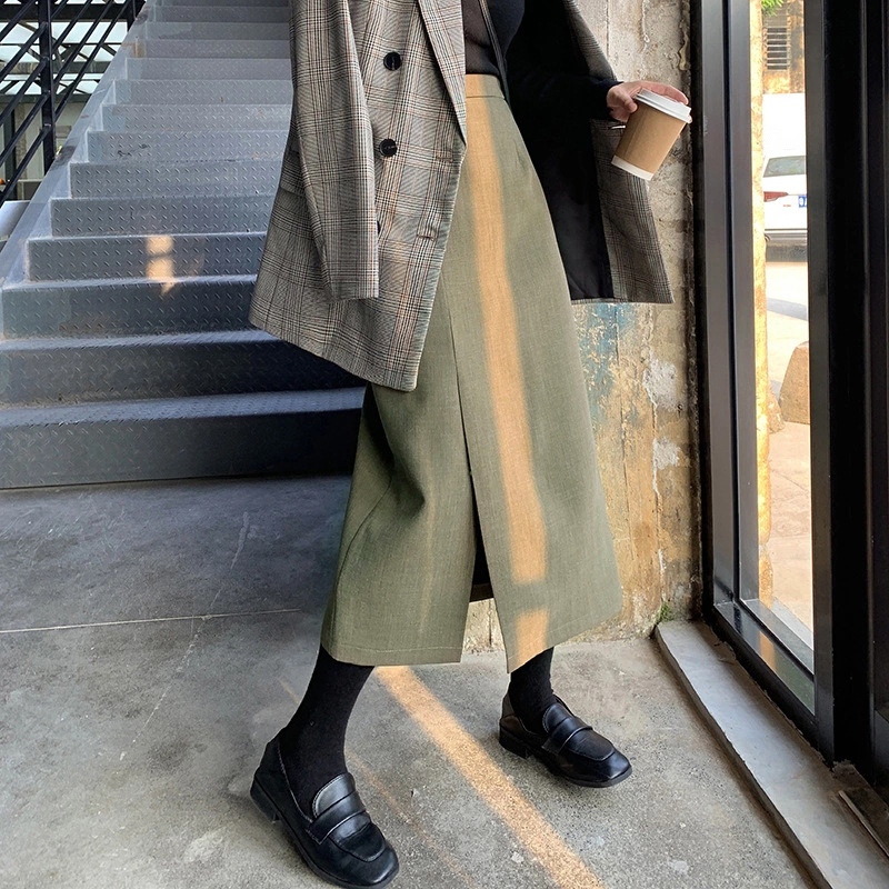 Korean Style Slim Slim Mid-length Skirt