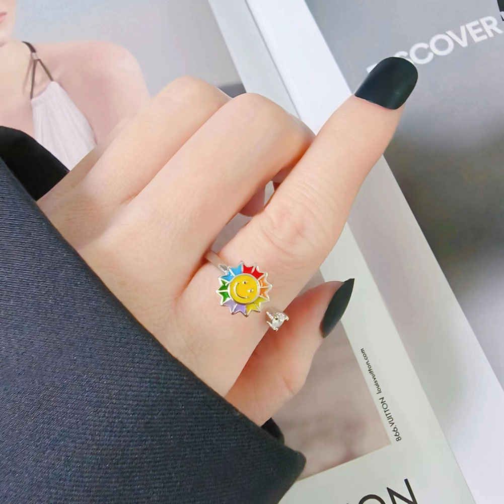 Title 4, Fashion Adjustable Sunflower Rotating Ring